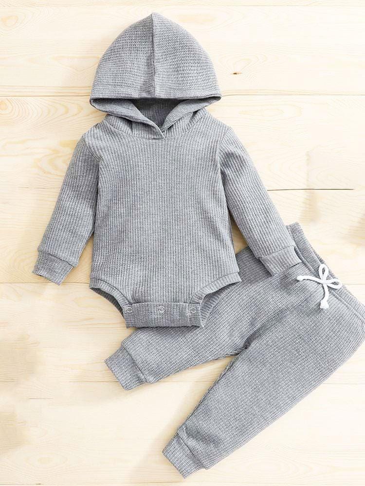 Baby Hooded Bodysuit and Bottoms - 2 Piece Outfit 