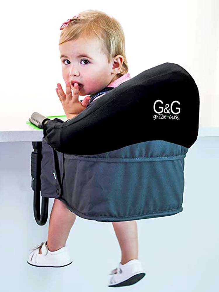 Portable High Chair - Guzzie & Guss Perch Perch Hook On High Chair - Salt & Pepper| Style My Kid