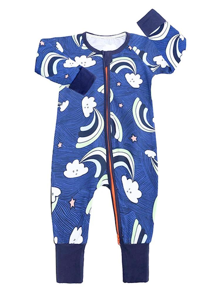 Happy Clouds Zippy Baby Sleepsuit Playsuit with Feet Cuffs | Style My Kid