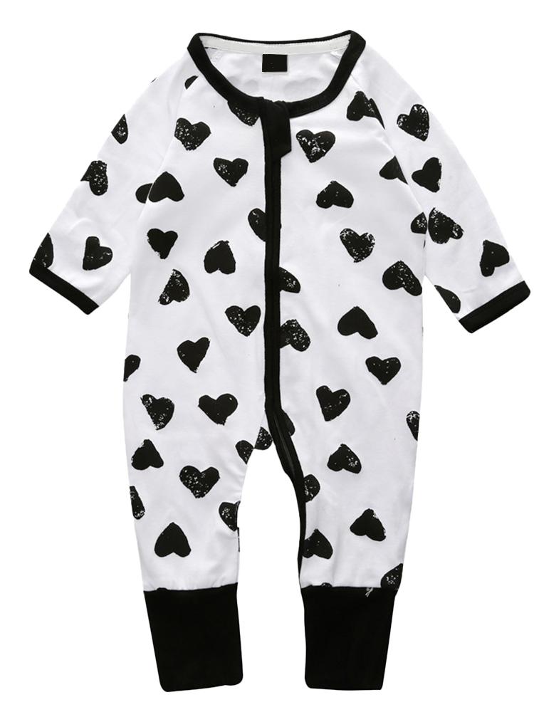 Happy Hearts - Baby Zip Sleepsuit | Style My Kid