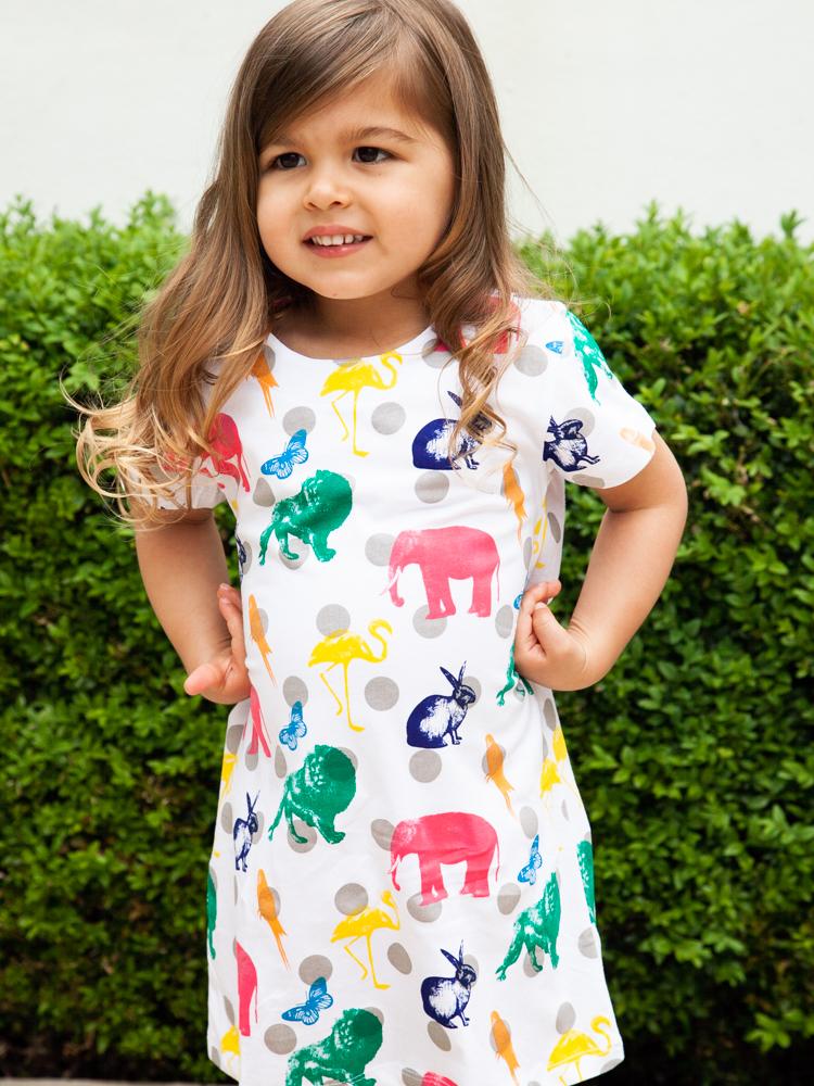 Counting Animals Multicoloured Short Sleeved Dress | Style My Kid