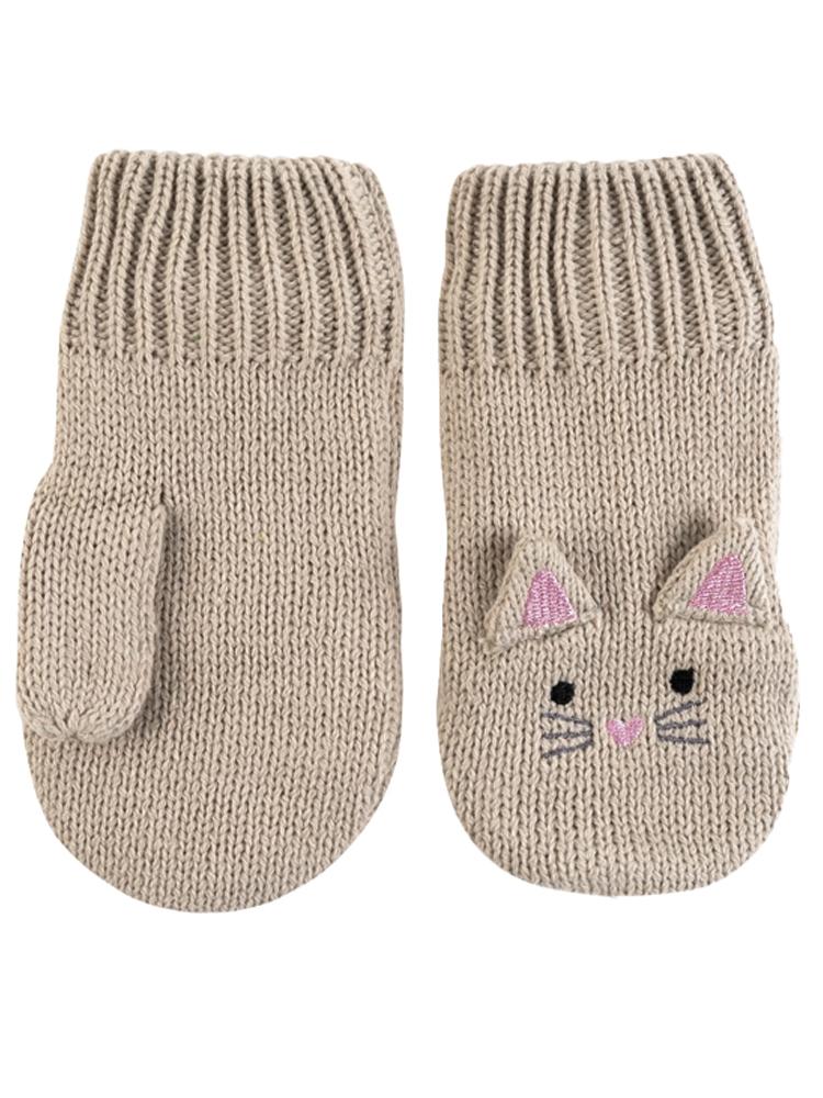 Acrylic Baby Knit Mittens Kallie The Kitten 12-24m-Zoocchini | Style My Kid