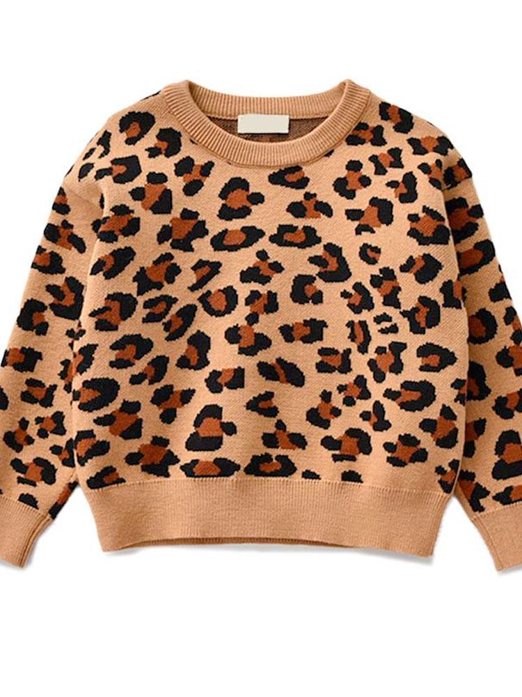 Girls Leopard Print Jumper
