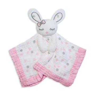 Cotton Baby Muslin Lovie - Lulujo | Style My Kid, Pink Bunny product