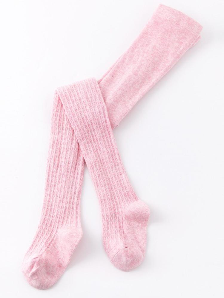 Girls Ribbed Knit Tights - Pink | Style My Kid