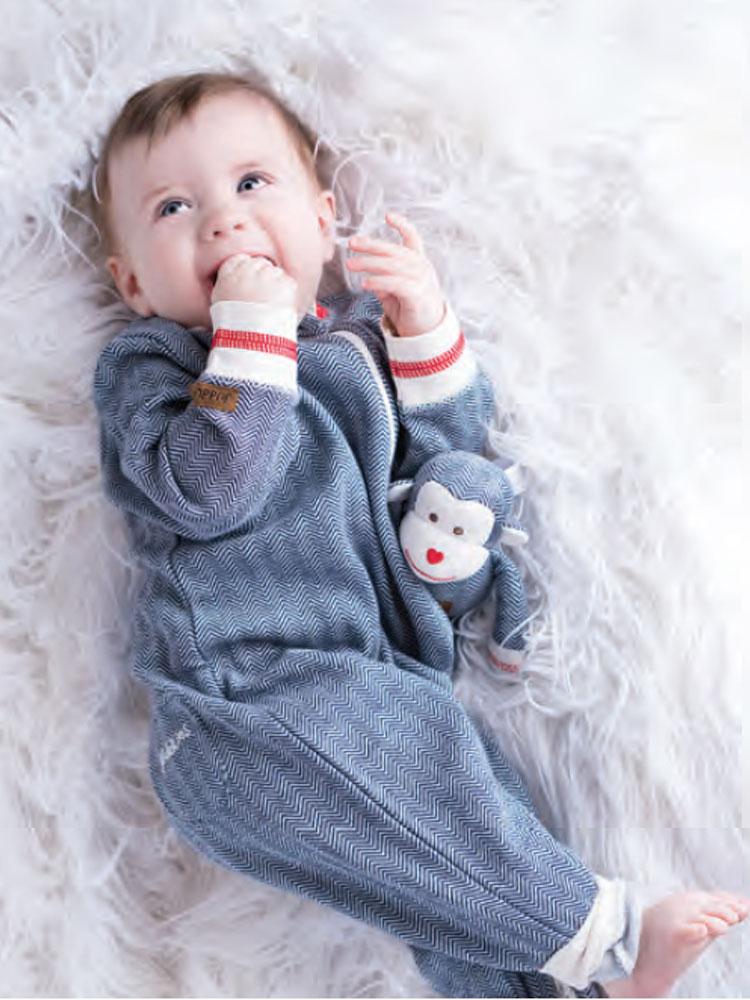 Lake Blue Organic Zip Up Baby Sleepsuit