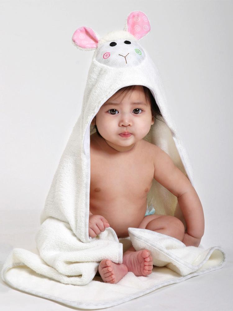 Zoocchini - Cotton Baby Hooded Towels - Lola the Lamb | Style My Kid