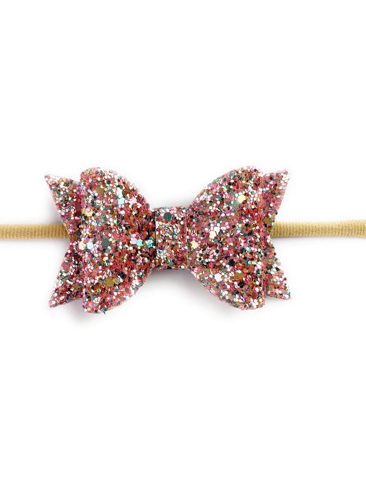 Baby Wisp - Courtney Bow Headband - Light Pink Glitter | Style My Kid