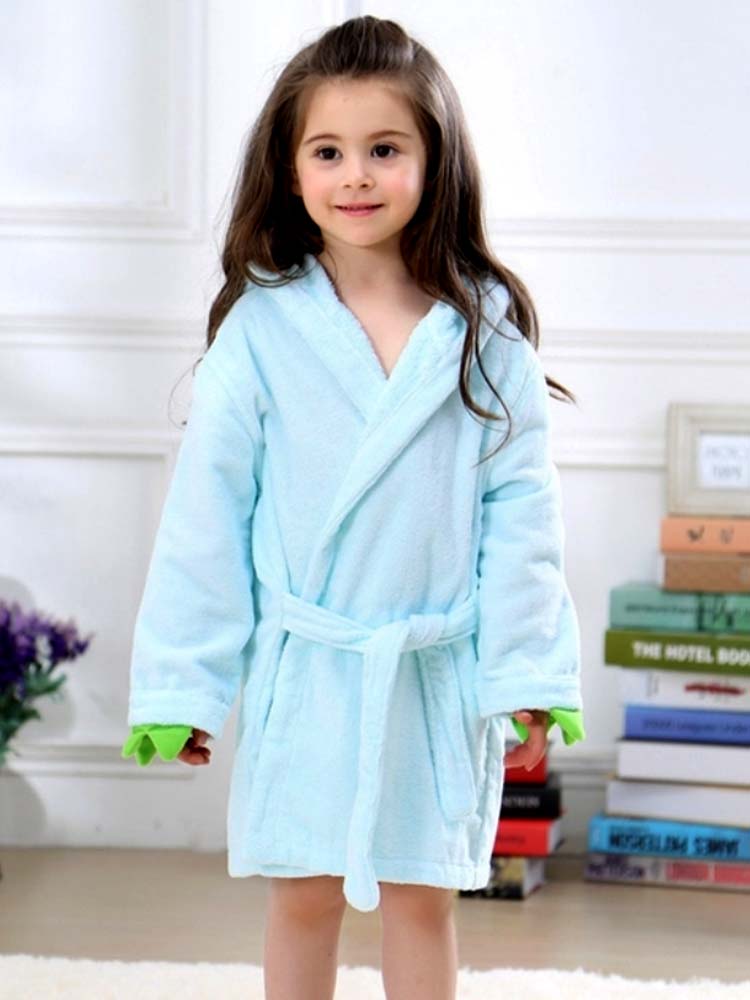 Light Blue Dinosaur Hooded Dressing Gown with Spikes | Style My Kid