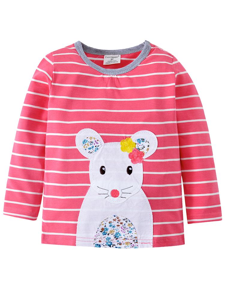 Girls Long Sleeve Striped Top - Missy Mousey Long Sleeve Jumper 