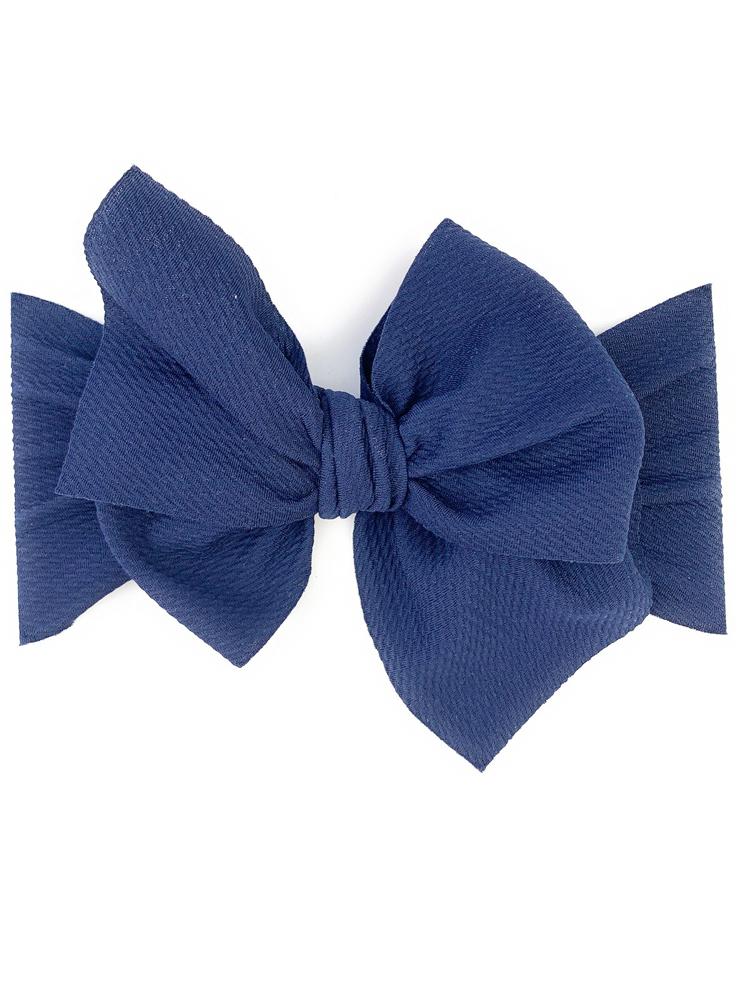 Baby Wisp - Giant Lana Bow Headband - Navy | Style My Kid