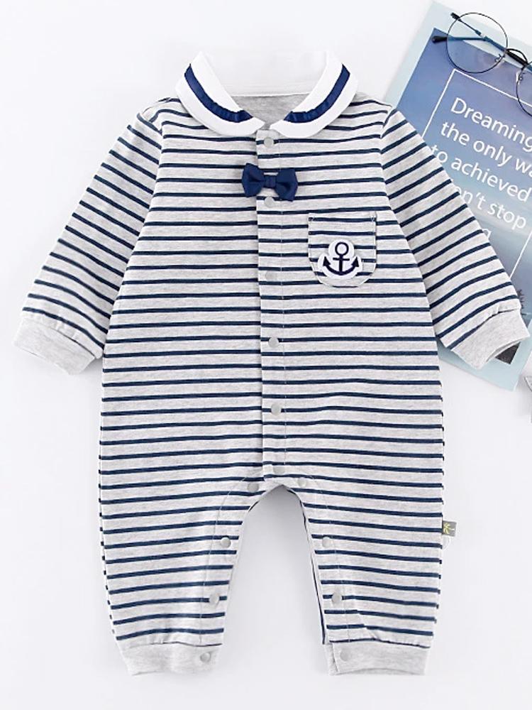 Navy Stripes & Bow - Gorgeous Striped Onesie | Style My Kid