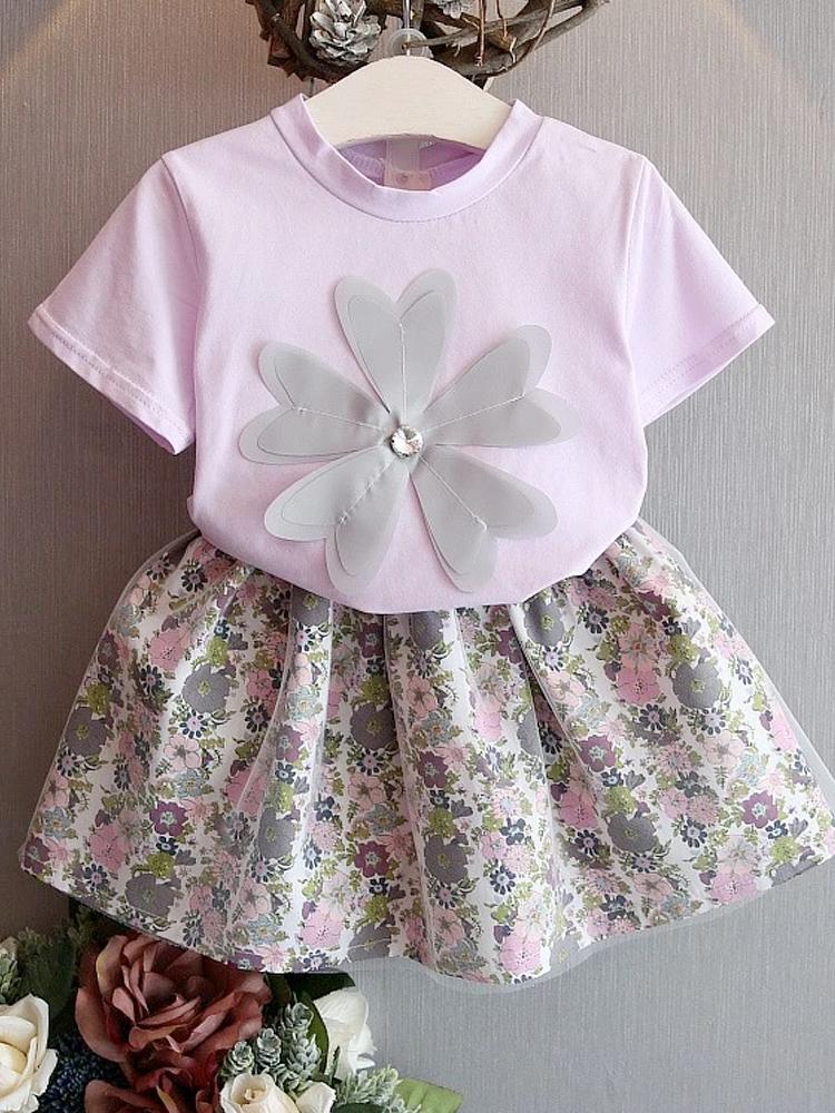 Pastel Girls Floral Top & Tutu Set | Style My Kid