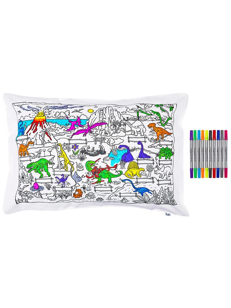 Eat Sleep Doodle - Pillowcase Colour and Learn - Dinosaur | Style My Kid