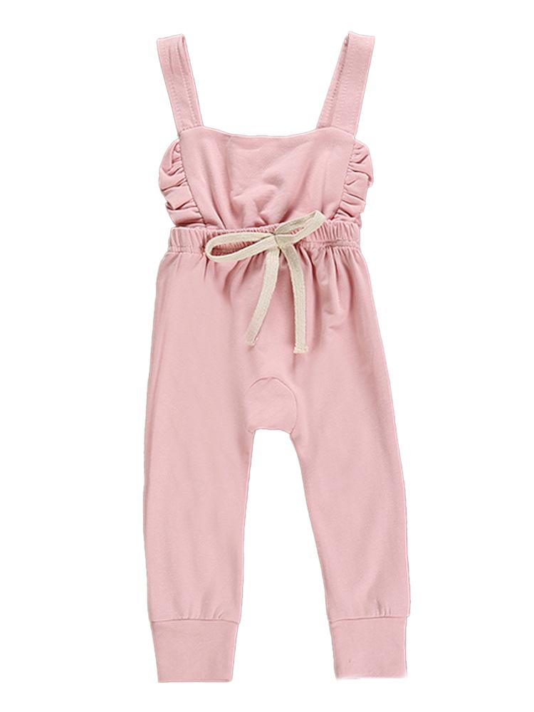 Frill Tie Dungarees Girls Playsuit 