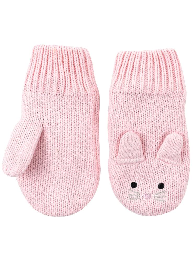Pink Kids Bunny Mittens