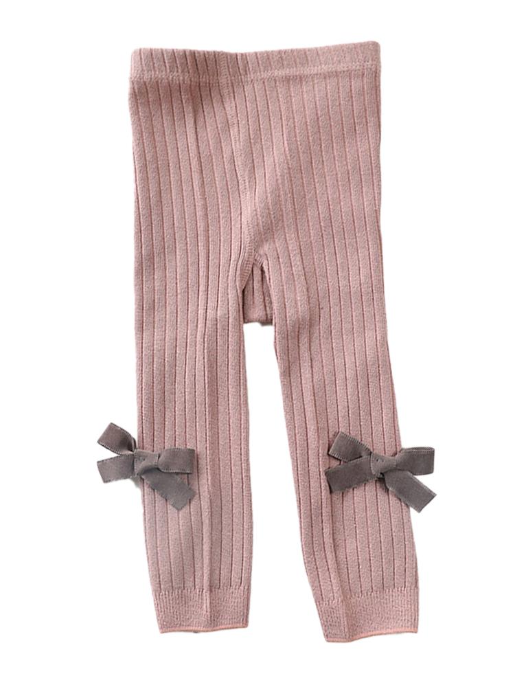 DUSKY Ribbon Bow Ribbed Footless Girls Tights Leggings 