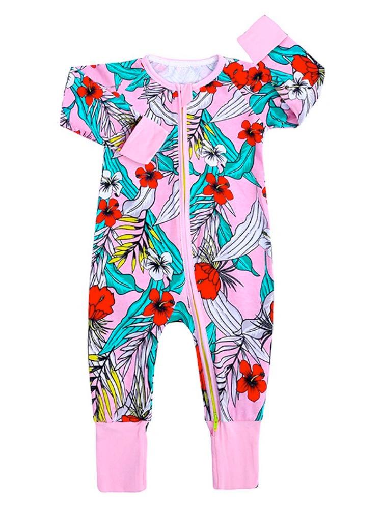 Zippy Baby Sleepsuit Playsuit with Feet Cuffs Tulips Zip Sleepsuit 