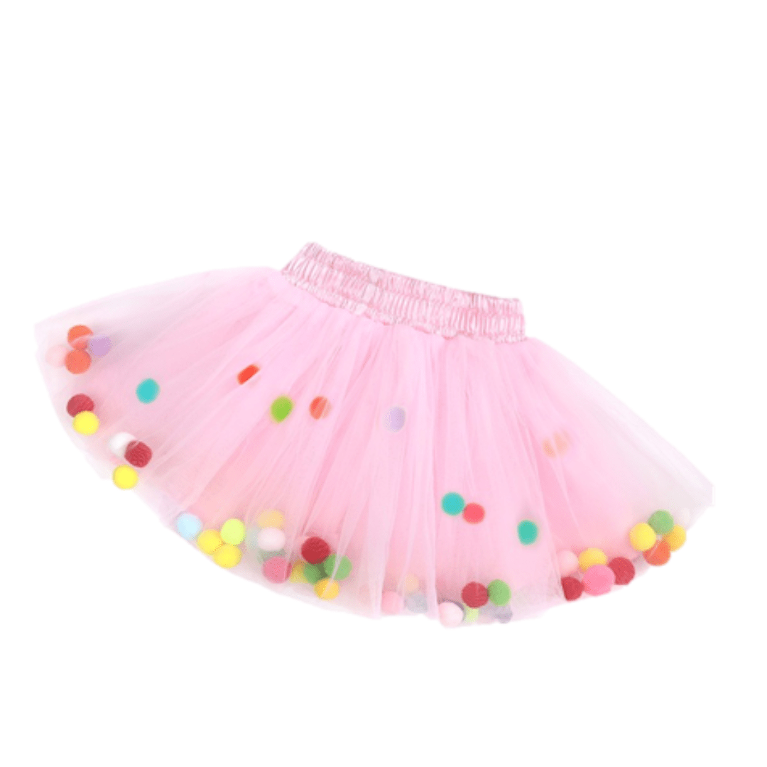 Tulle Pom Pom Tutu Girls Skirt