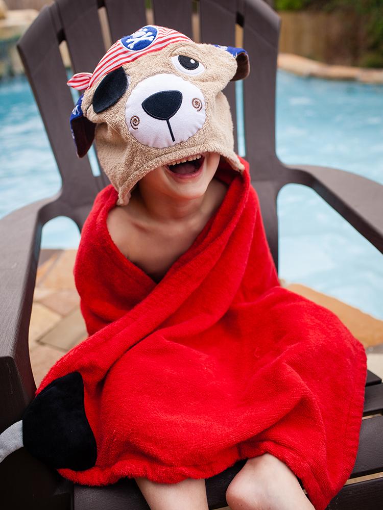 Zoocchini - Cotton Kids Hooded Towel - Pedro the Pirate | Style My Kid