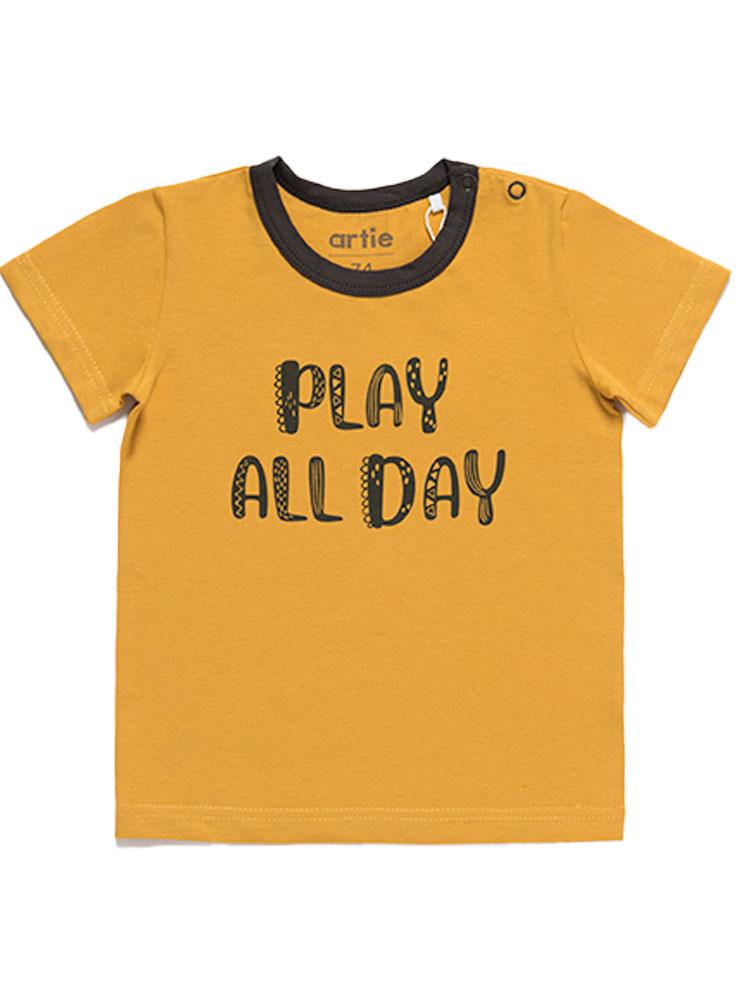 Boys Mustard Yellow T-Shirt - Play All Day | Style My Kid