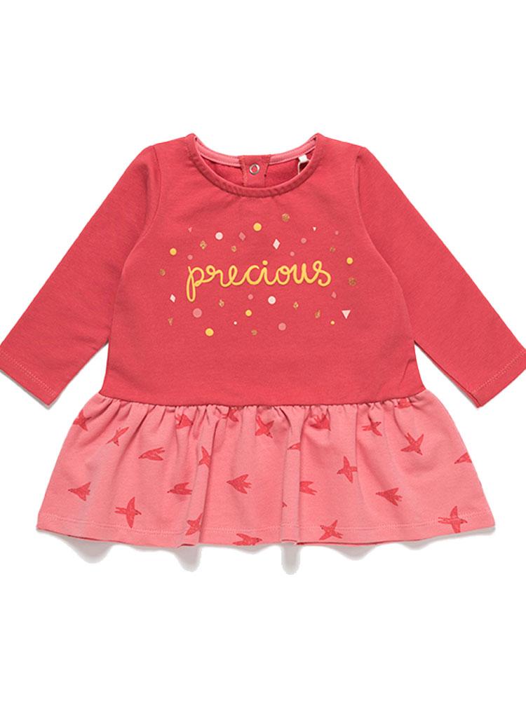 Girls Long Sleeved Dress with Precious motif 