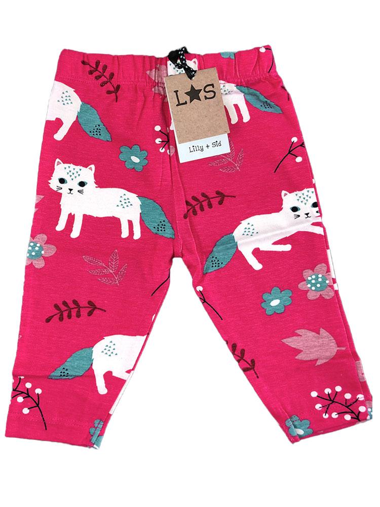 Lilly and Sid Organic Baby Leggings - Pretty Kitty 