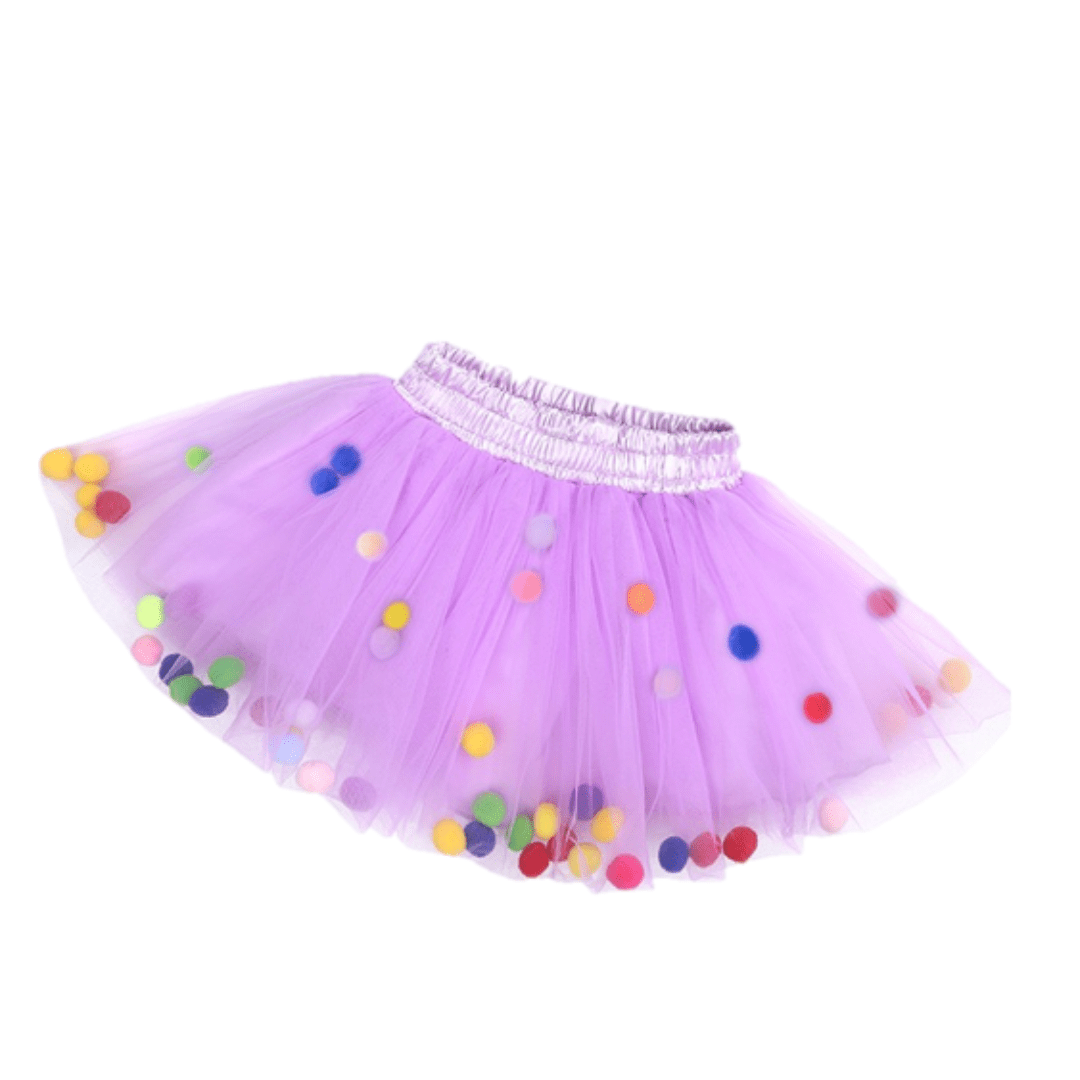 Tulle Pom Pom Tutu Girls Skirt