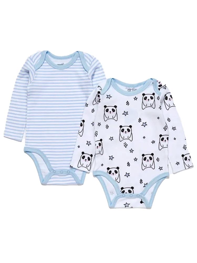 Long Sleeved Baby Bodysuits - 2 Pack 