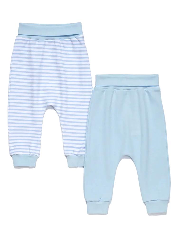Baby Boy Sky Blue and White Striped Trousers - 2 Pack | Style My Kid