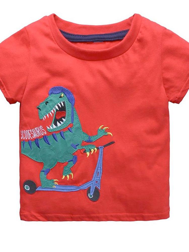 Racing Roaring Dino Short Sleeve T-Shirt | Style My Kid