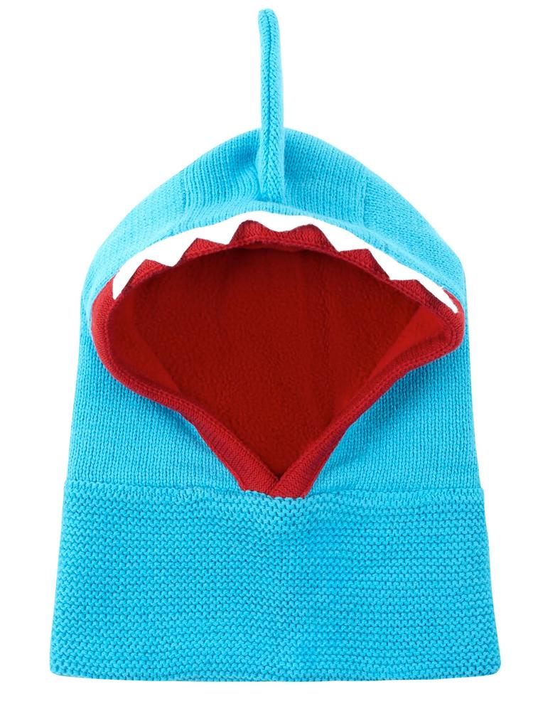 Blue Knitted Shark Balaclava Hat