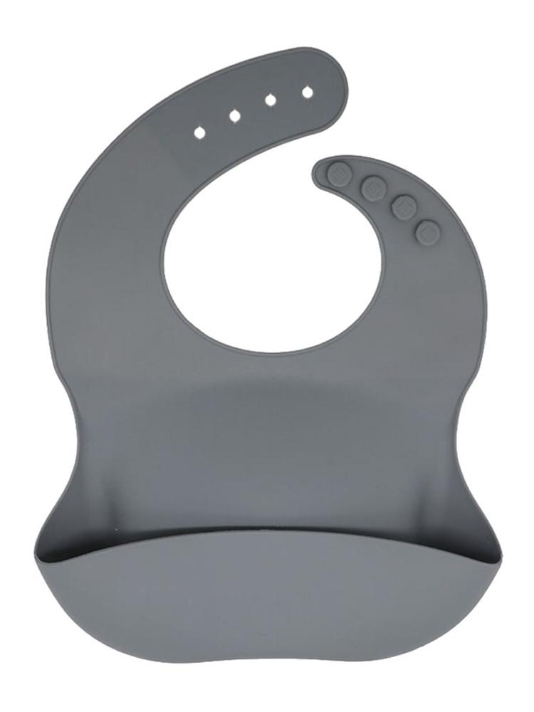 Silicone Pocket Baby Bib - CHARCOAL | Style My Kid