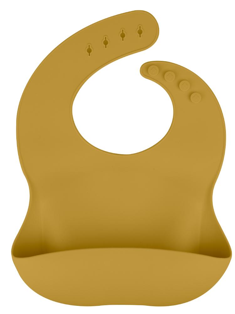 Silicone Pocket Baby Bib - MUSTARD 