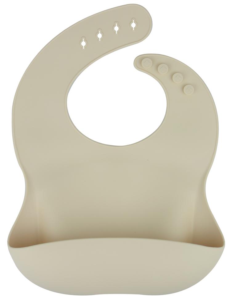Silicone Pocket Baby Bib - TAUPE | Style My Kid