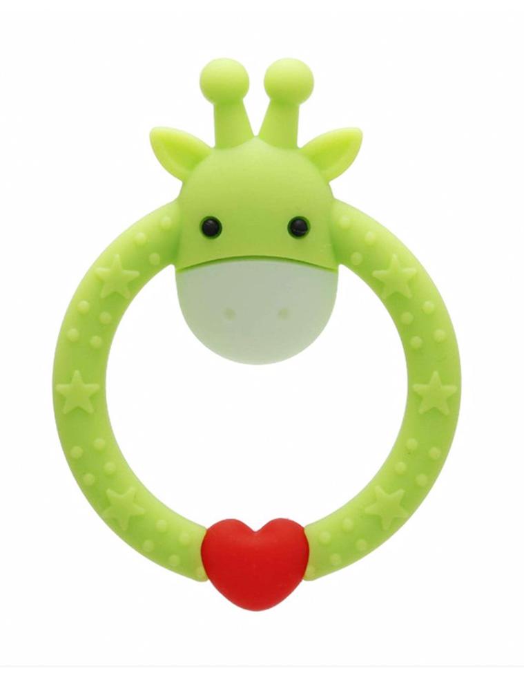 GREEN - Silicone Giraffe Baby Teether Toy for 3 Months Above 0 to 24 Months Unisex | Style My Kid