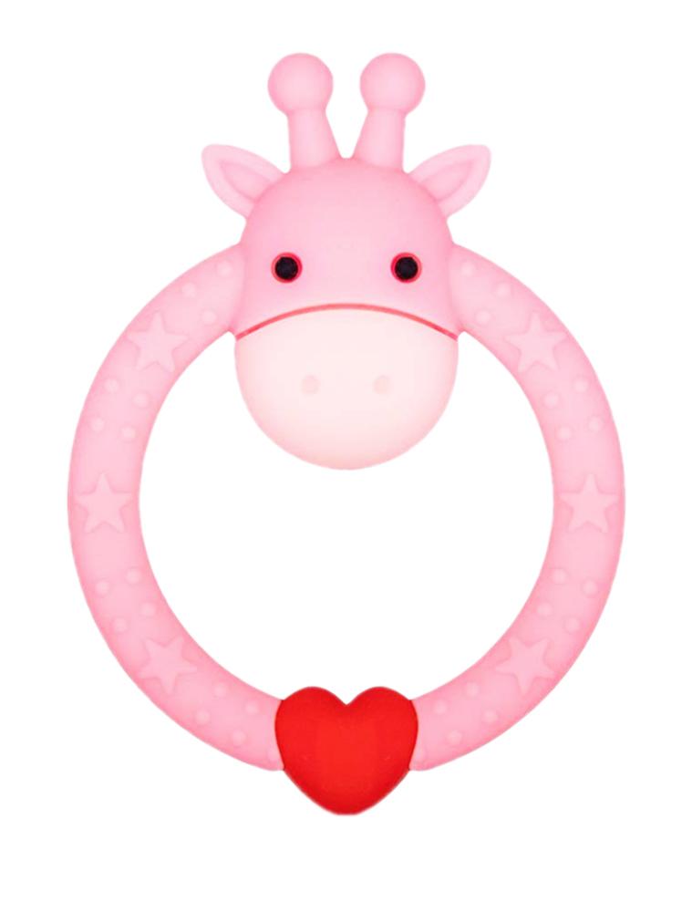 PINK - Silicone Giraffe Baby Teether Toy for 3 Months Above 0 to 24 Months Unisex | Style My Kid