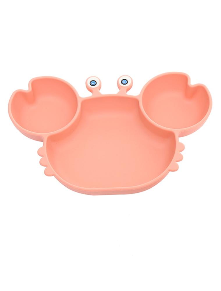 PINK - Silicone Suction Plate - Self Feeding Training Divided Bowl for Baby and Toddler | Style My Kid