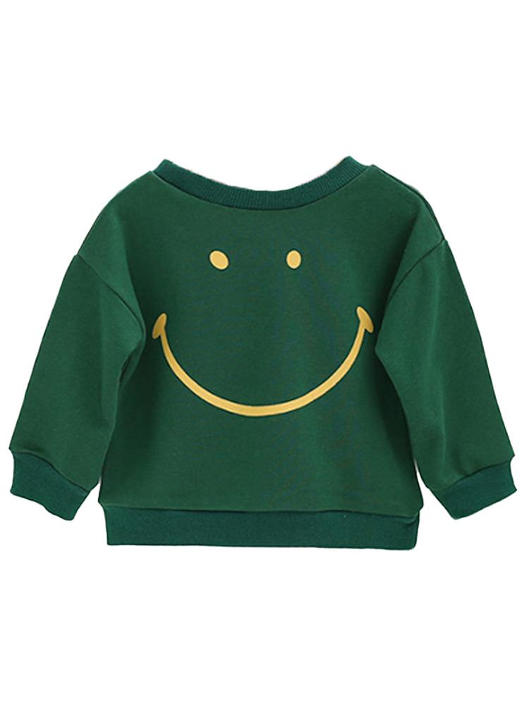 Smiley! - Green Sweatshirt Jumper | Style My Kid