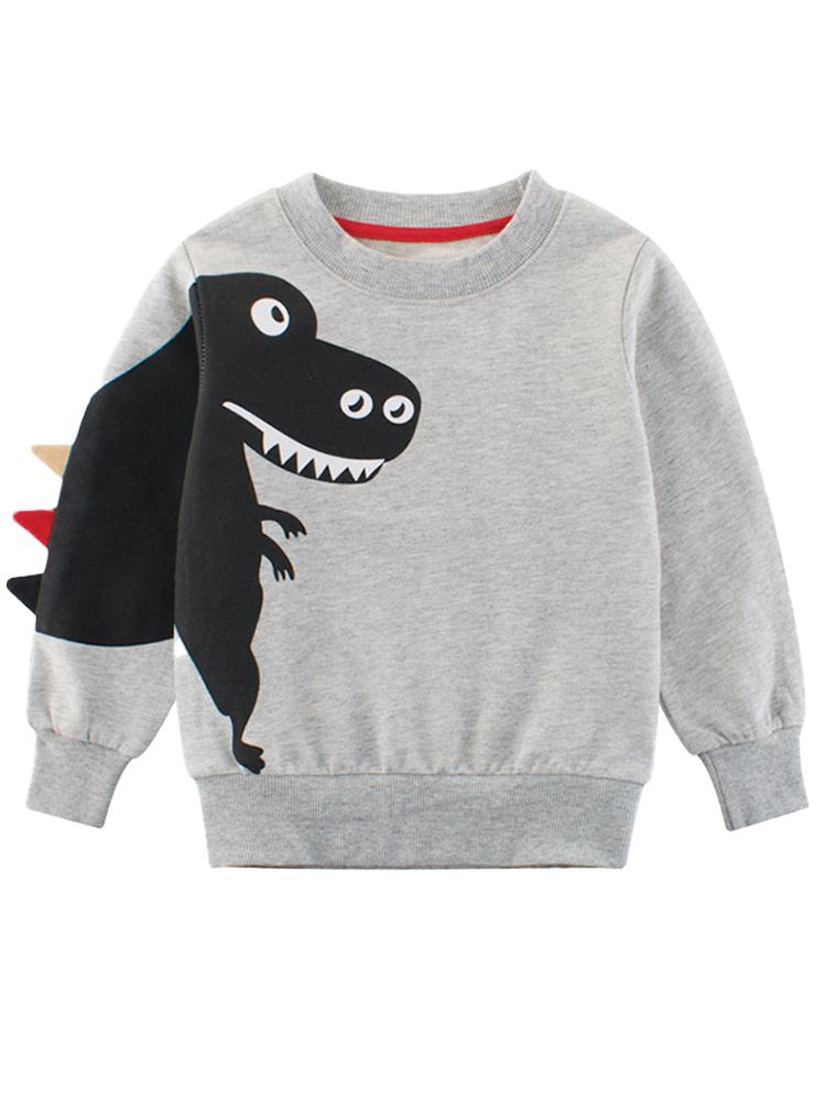 Boys Grey Dinosaur Sweatshirt