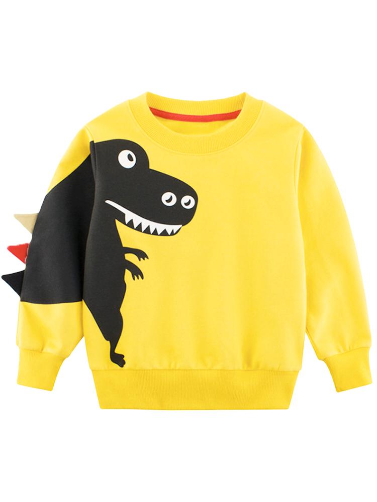 Yellow Boys Dinosaur Sweatshirt - with Spikes | Style My Kid