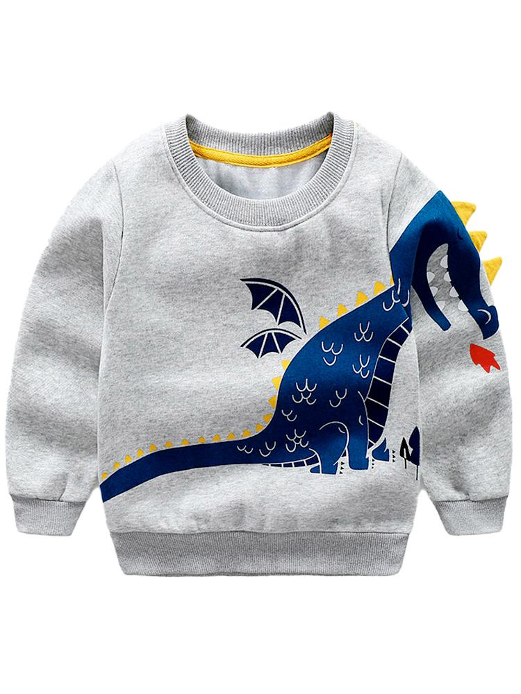 Boys Grey and Blue Dragon Sweatshirt