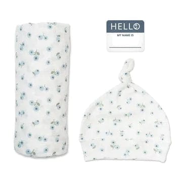 Hat And Swaddle Blanket Hello World Set For New Born By Lulujo