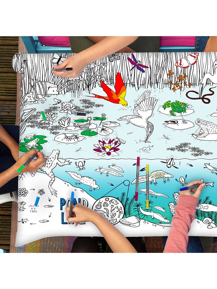 Eat Sleep Doodle - Colour In and Learn Table Cloth - Pond Life 