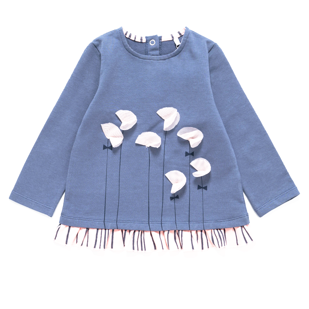 Girls Long Sleeved Top - Tall Flowers Tee 