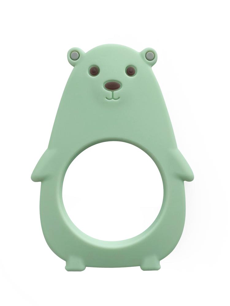 Mint Molar Bear Silicone Teether - Minty 