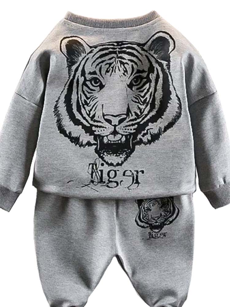 Animal Tiger Print Top Pants Tracksuit - Kids 2 piece outfit - 