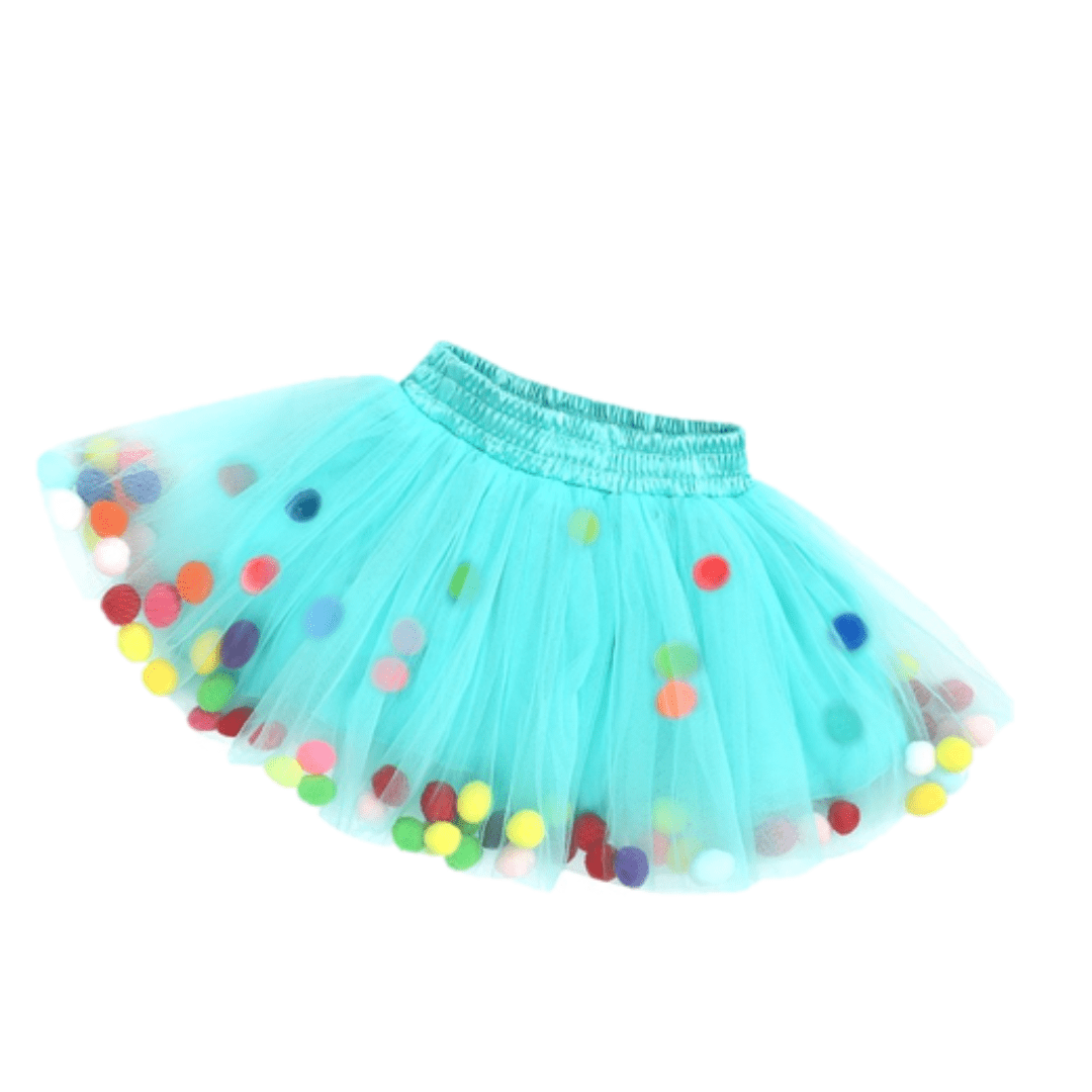 Tulle Pom Pom Tutu Girls Skirt