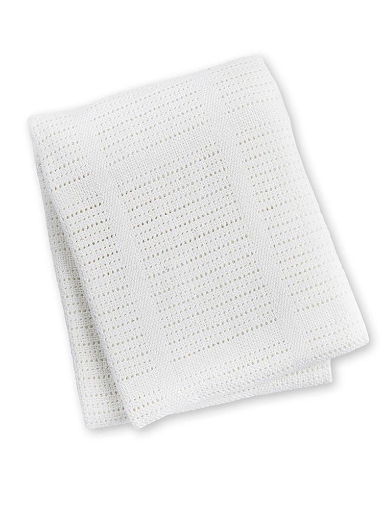 White Cellular Baby Blanket - 100% Cotton - Lulujo | Style My Kid