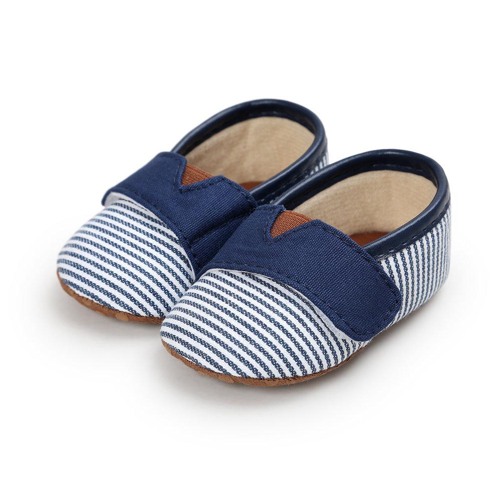 Navy Canvas Slip-Ons 0 to 6 Months